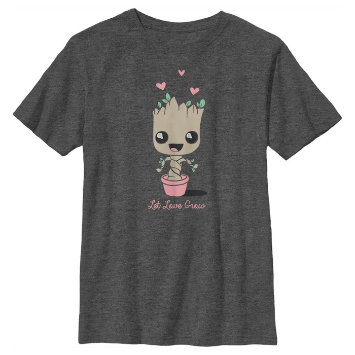 fifth sun Boy's Marvel Groot Let Love Grow T-Shirt