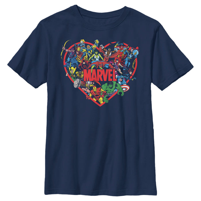Fifth Sun Boy's Marvel Heroes Unite Heart T-Shirt