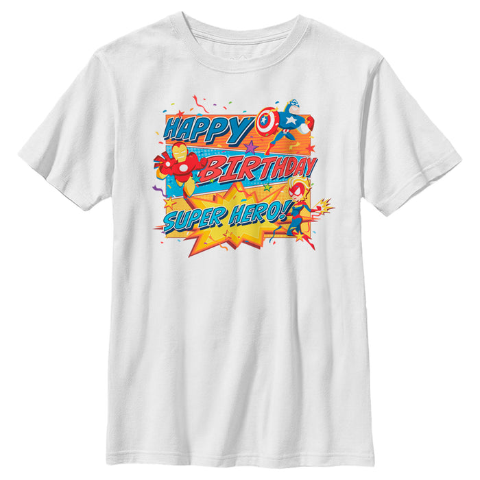 fifth sun Boy's Marvel Superhero Birthday T-Shirt