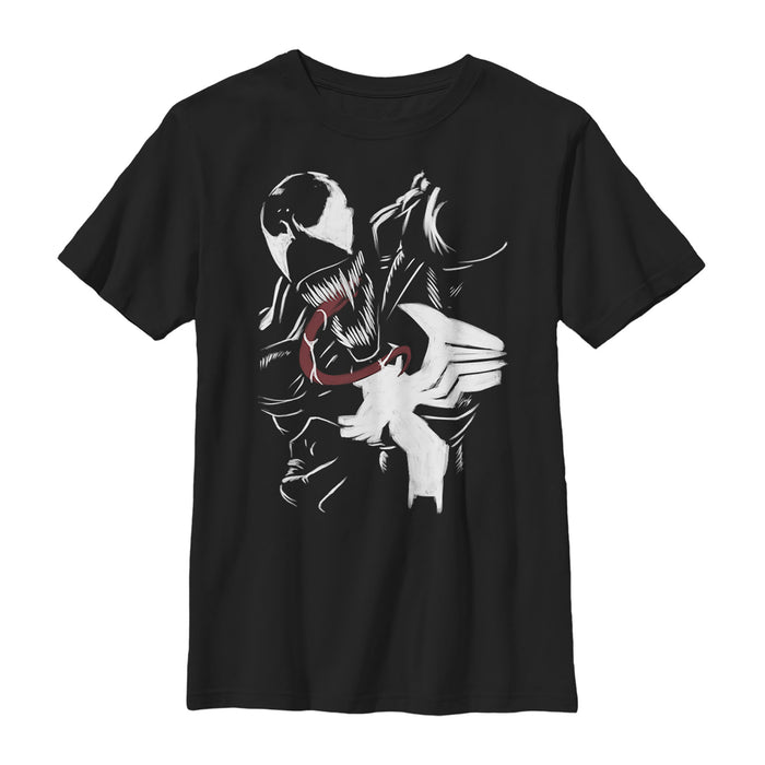 fifth sun Boy's Marvel Venom Paint Print T-Shirt