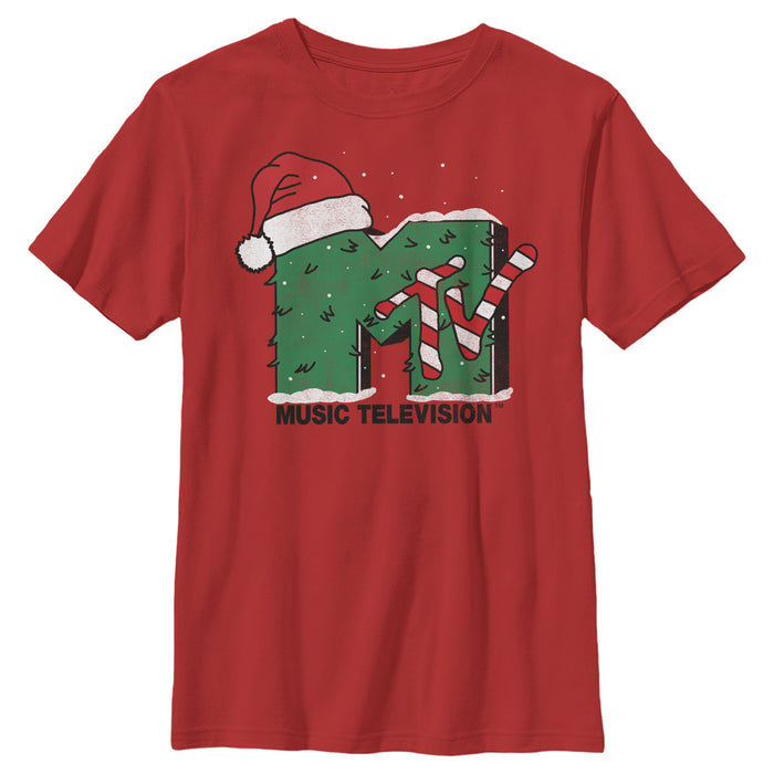 fifth sun Boy's MTV Christmas Monster Logo T-Shirt