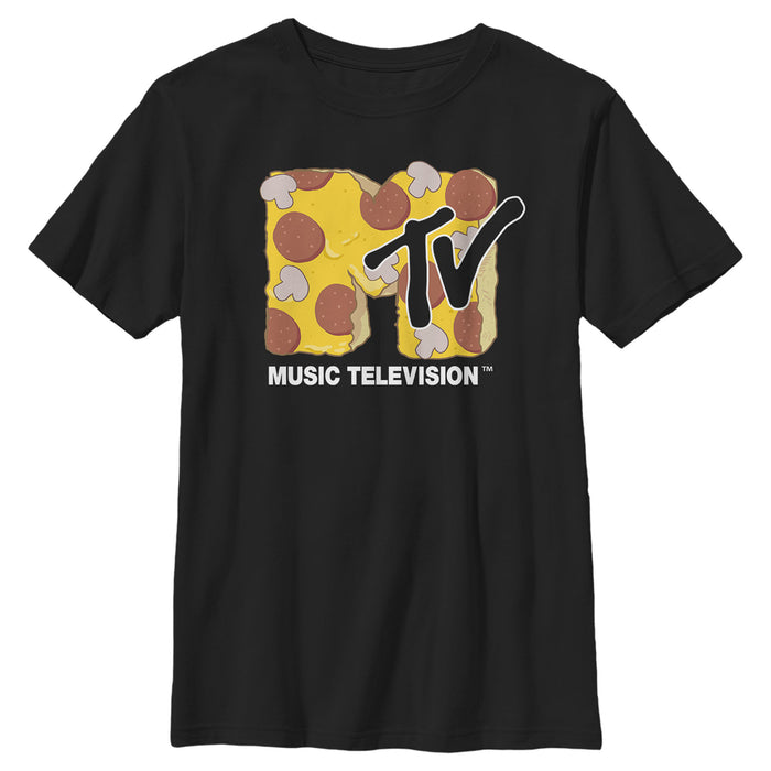 fifth sun Boy's MTV Pepperoni Pizza Logo T-Shirt