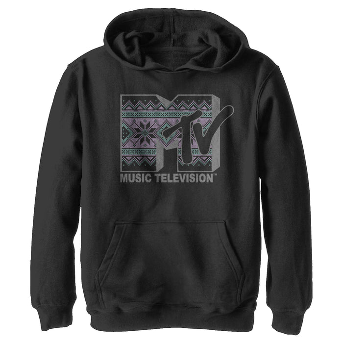 fifth sun Boy's MTV Tapestry Logo Pull Over Hoodie