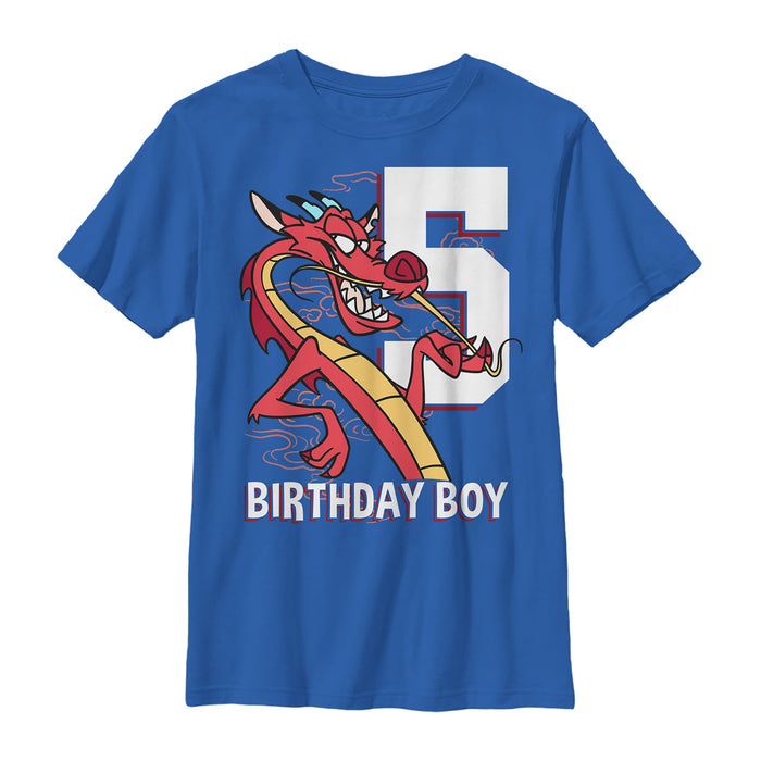 Fifth Sun Boy's Mulan Mushu 5th Birthday T-Shirt