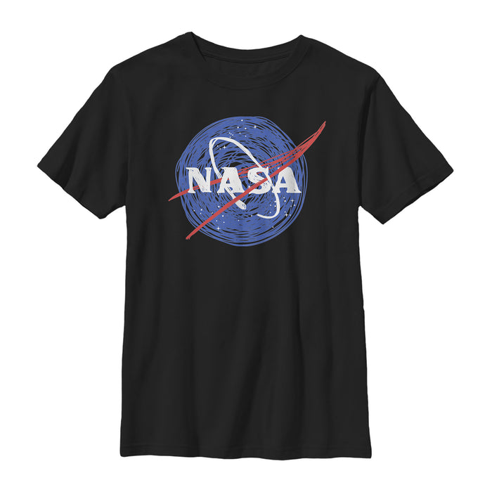 fifth sun Boy's NASA Cartoon Scrawl Logo T-Shirt