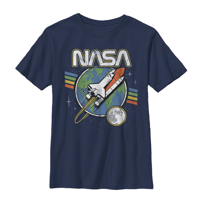 fifth sun Boy's NASA Retro Rocket Launch T-Shirt