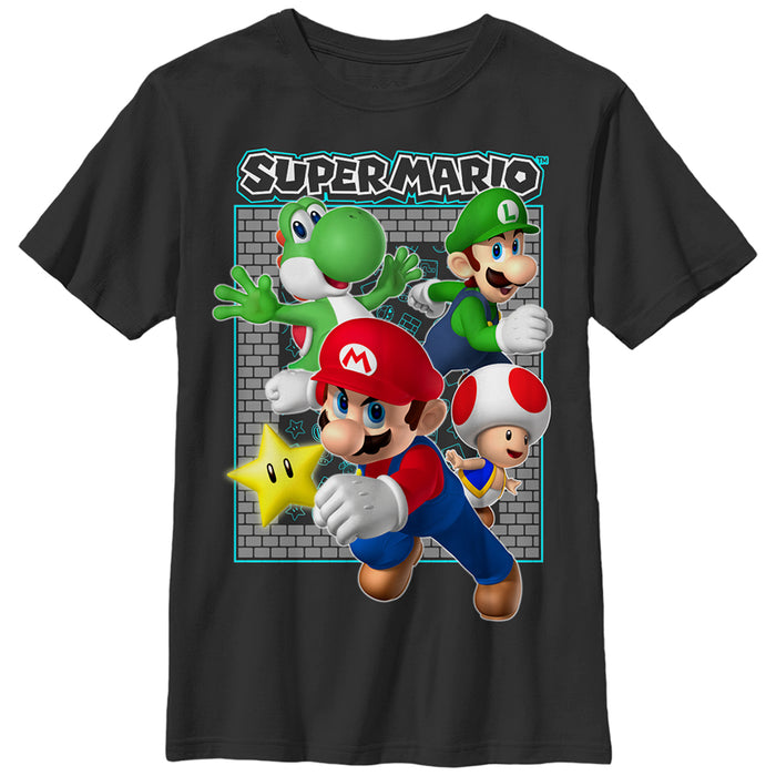 fifth sun Boy's Nintendo Super Mario Brick T-Shirt