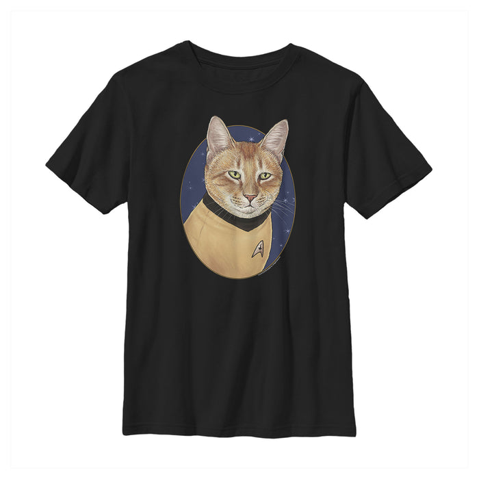 fifth sun Boy's Star Trek Captain Kirk Cat T-Shirt