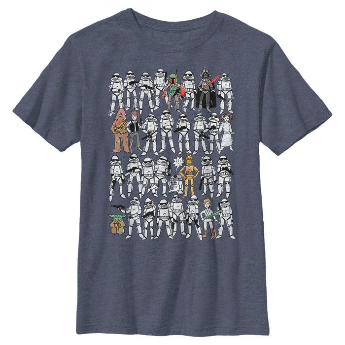 fifth sun Boy's Star Wars Cute Sketches T-Shirt