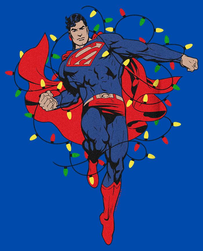 Fifth Sun Boy's Superman Christmas Lights T-Shirt