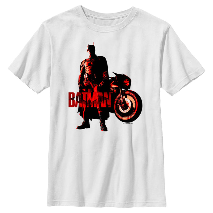fifth sun Boy's The Batman Red Batcycle T-Shirt
