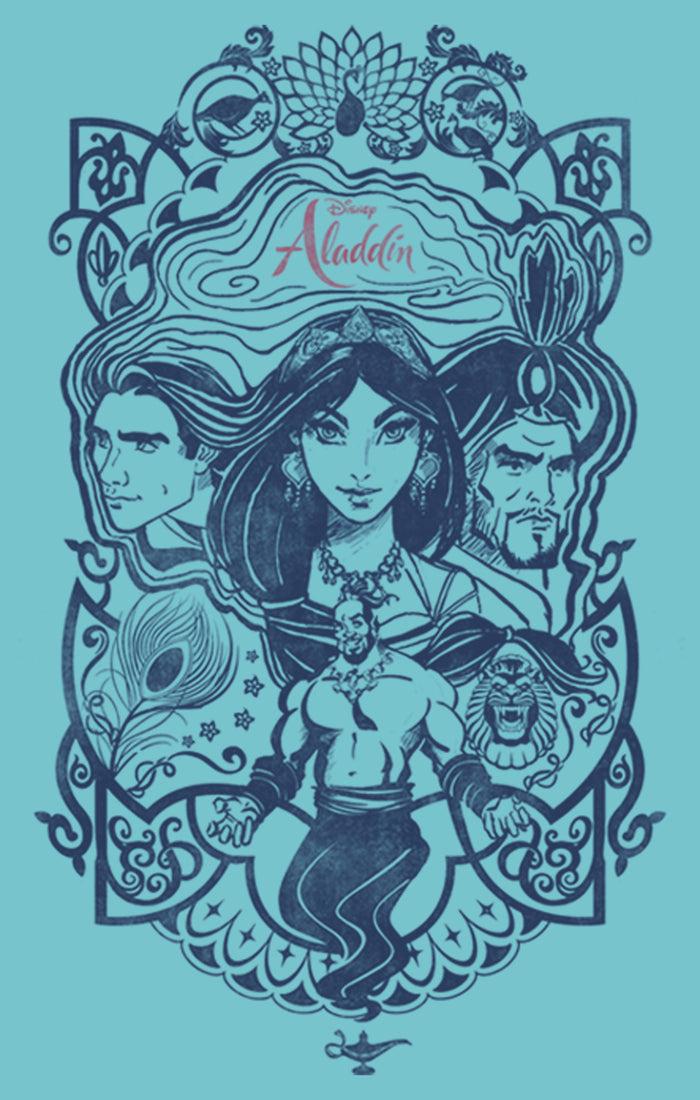 Fifth Sun Girl's Aladdin Character Frame T-Shirt