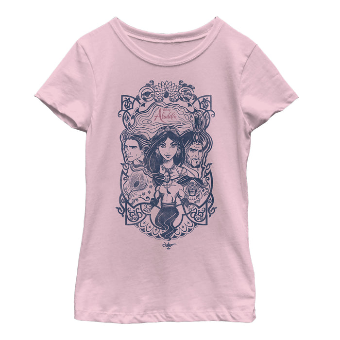 Fifth Sun Girl's Aladdin Character Frame T-Shirt
