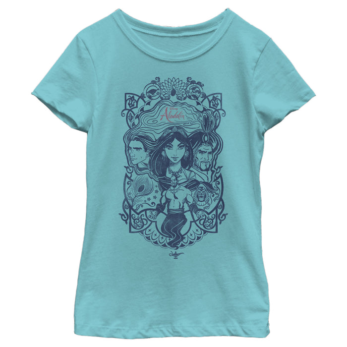 fifth sun Girl's Aladdin Character Frame T-Shirt