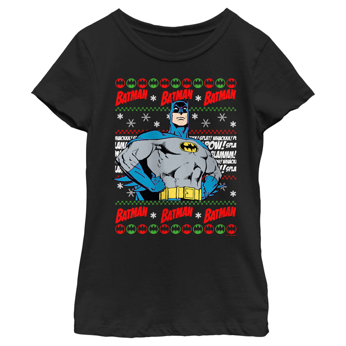 fifth sun Girl's Batman Christmas Sweater T-Shirt