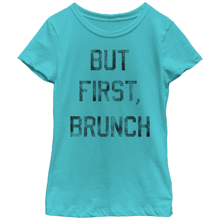 fifth sun Girl's CHIN UP But First Brunch T-Shirt