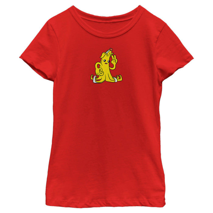fifth sun Girl's Fortnite Peely Peace Sign T-Shirt