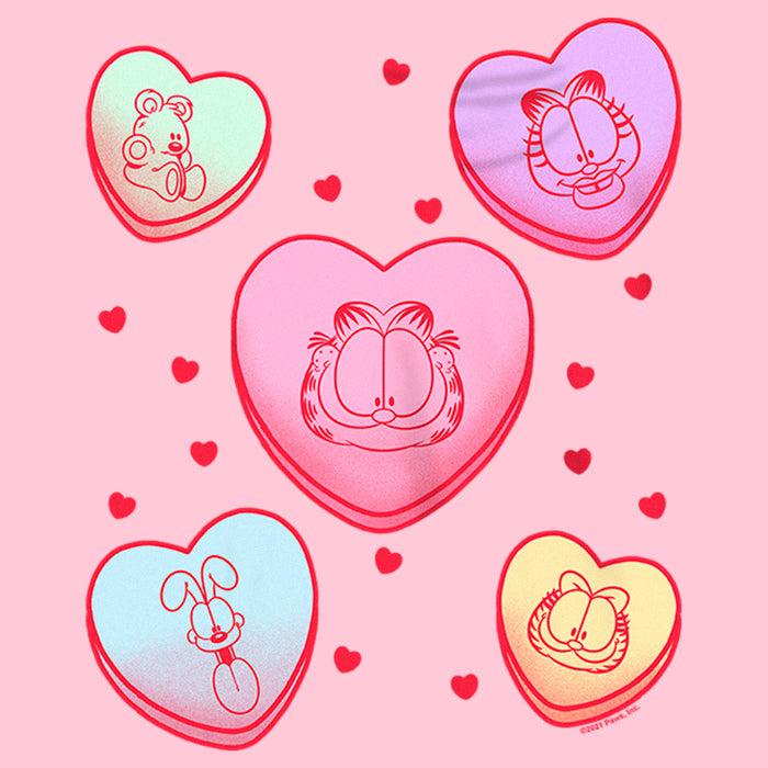 Fifth Sun Girl's Garfield Candy Hearts T-Shirt