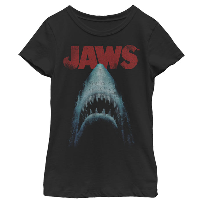fifth sun Girl's Jaws Classic Poster T-Shirt