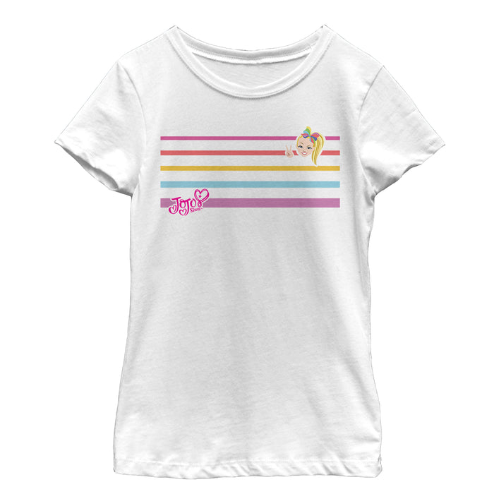 fifth sun Girl's Jojo Siwa Rainbow Stripes T-Shirt