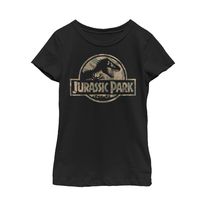 fifth sun Girl's Jurassic Park Camo Logo T-Shirt