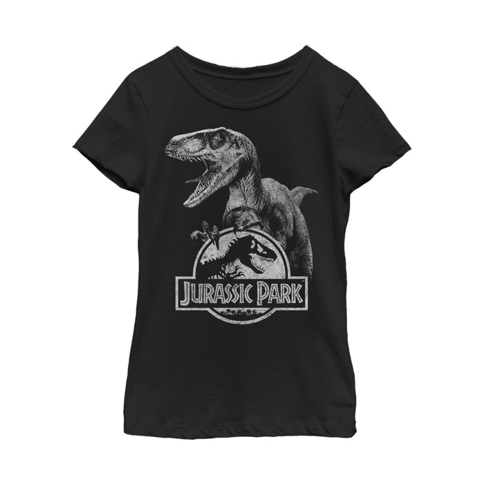 fifth sun Girl's Jurassic Park Raptor Logo T-Shirt