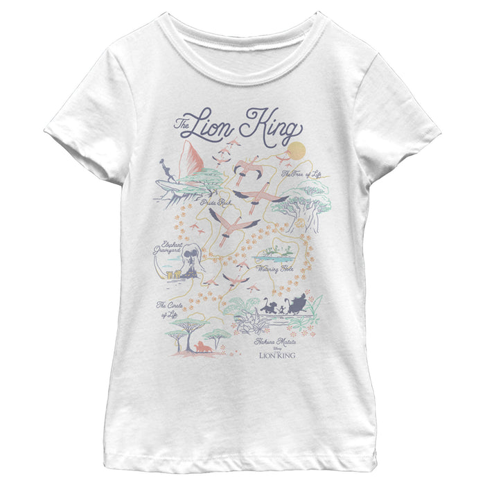fifth sun Girl's Lion King Pride Land Map T-Shirt