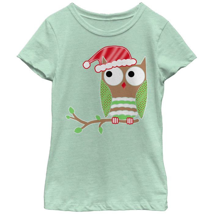 fifth sun Girl's Lost Gods Christmas Owl T-Shirt