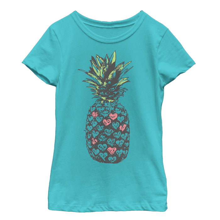 fifth sun Girl's Lost Gods Heart Pineapple T-Shirt