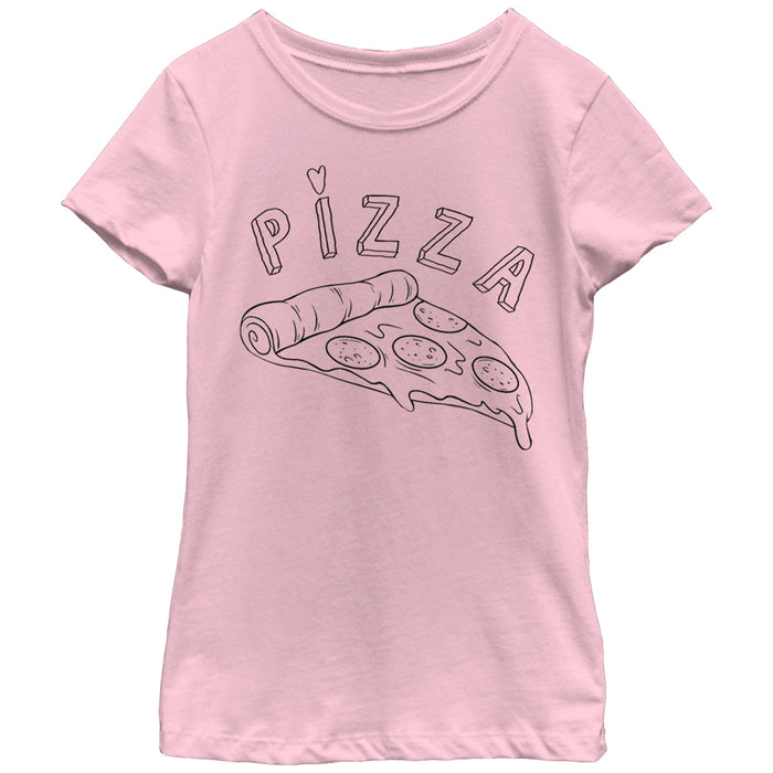 fifth sun Girl's Lost Gods Pizza Doodle T-Shirt