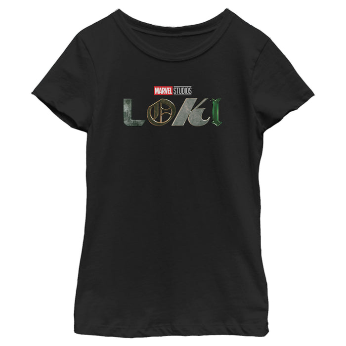fifth sun Girl's Marvel Color Loki Logo T-Shirt