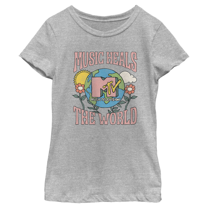 fifth sun Girl's MTV Music Heals the World T-Shirt