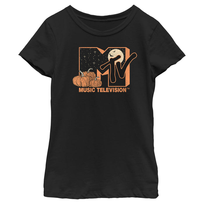 fifth sun Girl's MTV Pumpkin Patch Logo T-Shirt