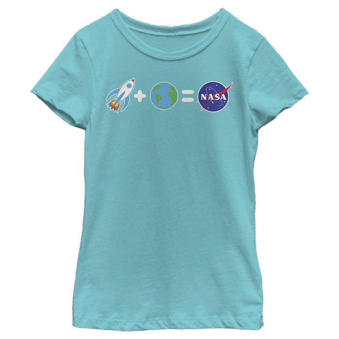 fifth sun Girl's NASA Emoji Space Equation T-Shirt