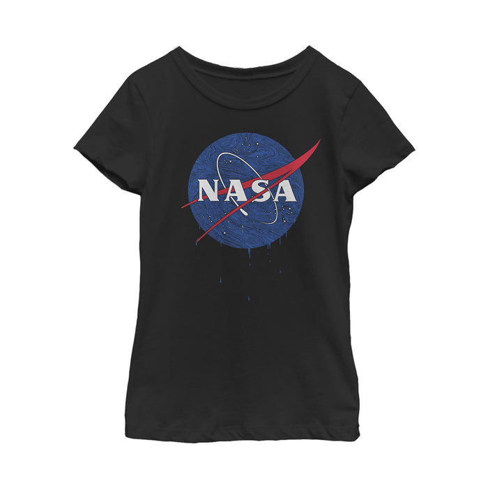 fifth sun Girl's NASA Galactic Swirl Logo T-Shirt