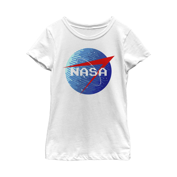 fifth sun Girl's NASA Retro Pixel Logo T-Shirt