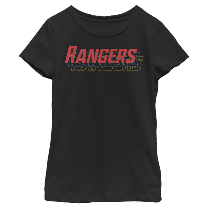 fifth sun Girl's Power Rangers Shadow Text T-Shirt