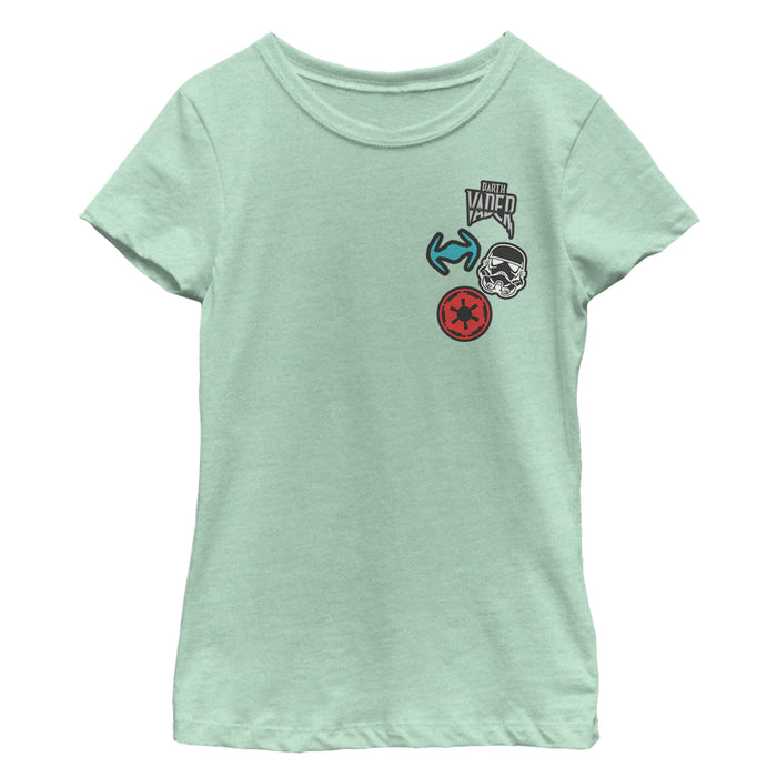 fifth sun Girl's Star Wars Dark Side Badge T-Shirt