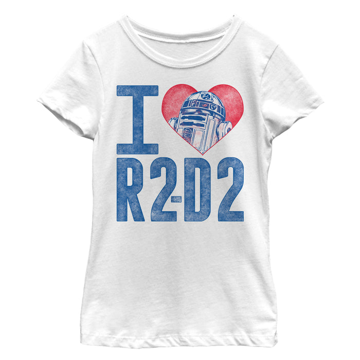 fifth sun Girl's Star Wars I Love R2-D2 T-Shirt