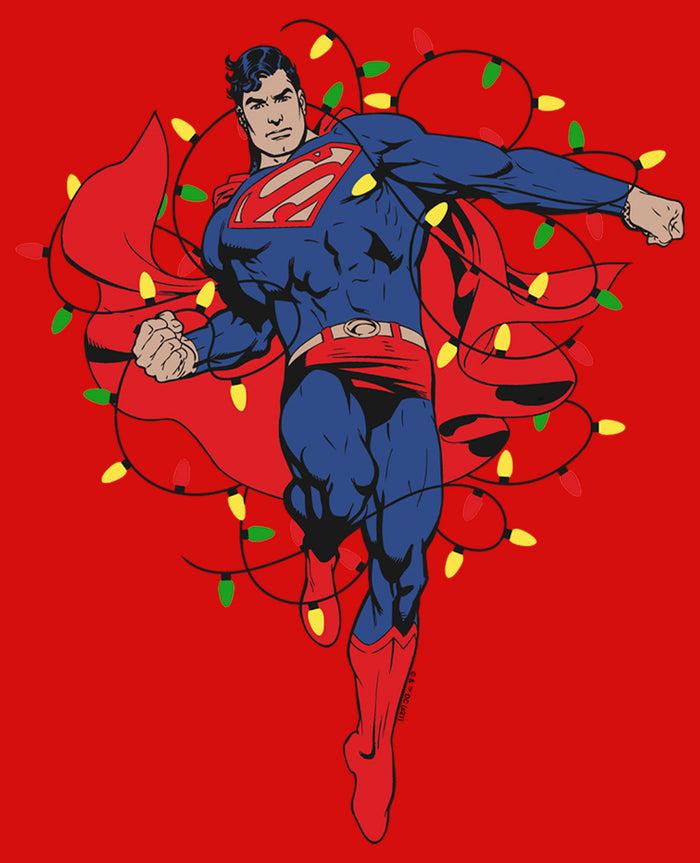 Fifth Sun Girl's Superman Christmas Lights T-Shirt