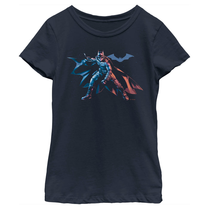 fifth sun Girl's The Batman Hero Pose T-Shirt