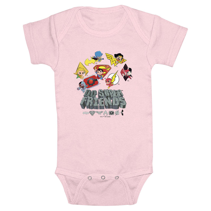 Fifth Sun Infant's DC Super Friends Logos Onesie