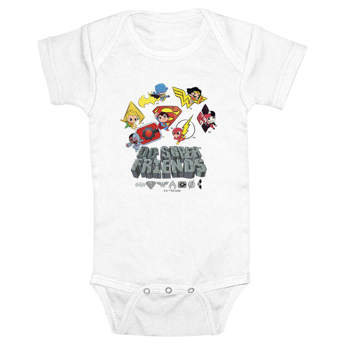 fifth sun Infant's DC Super Friends Logos Onesie