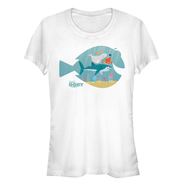 fifth sun Junior's Finding Dory Fish Frame T-Shirt