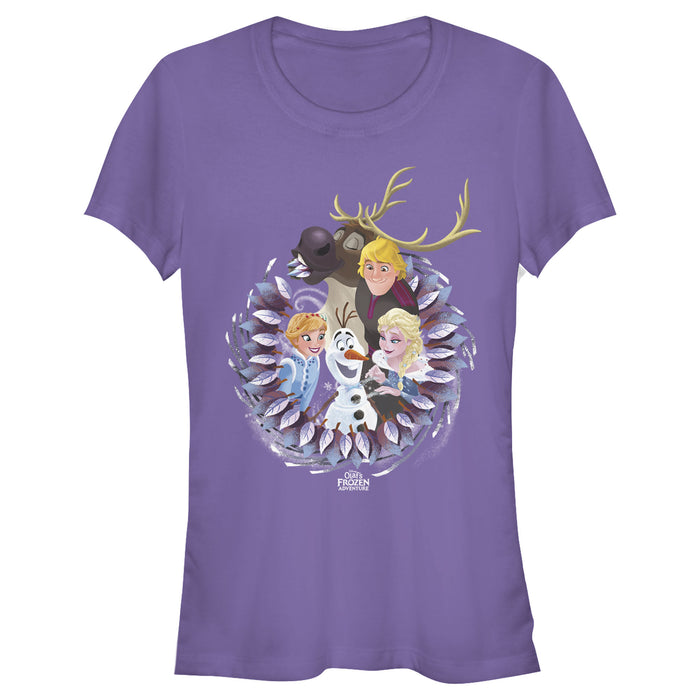 fifth sun Junior's Frozen Character Wreath T-Shirt