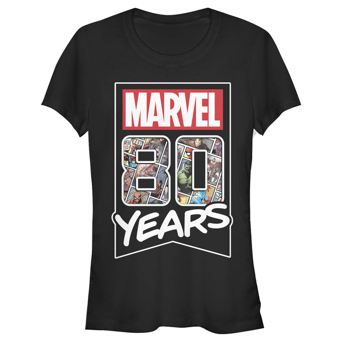 fifth sun Junior's Marvel 80 Years Logo T-Shirt