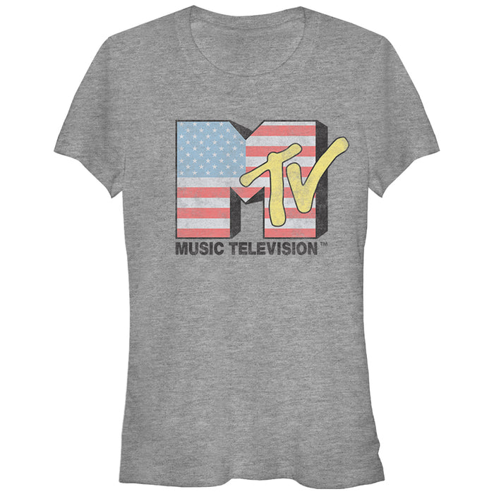 fifth sun Junior's MTV American Flag Logo T-Shirt