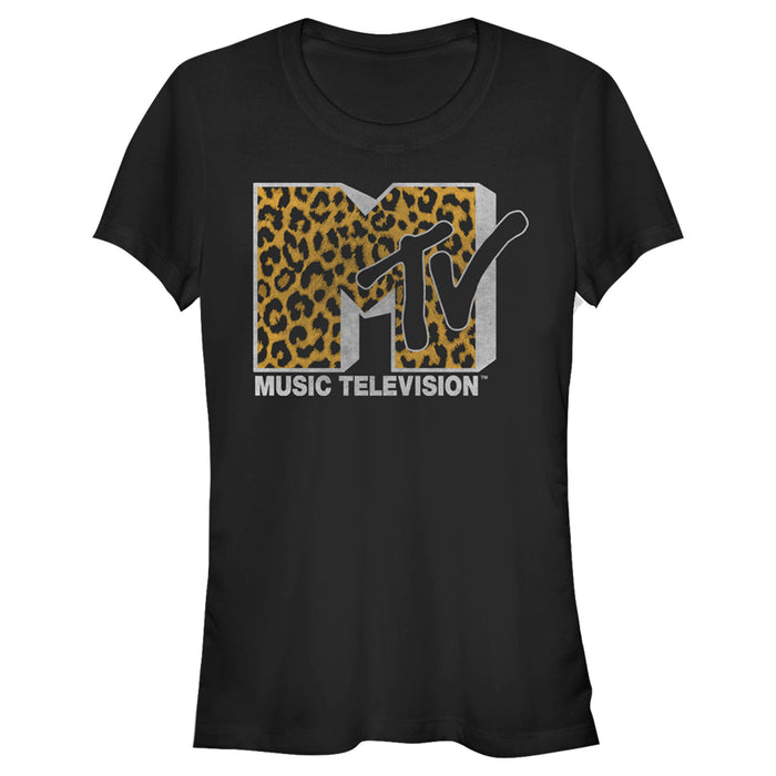 Fifth Sun Junior's MTV Cheetah Print Logo T-Shirt