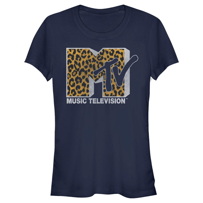 fifth sun Junior's MTV Cheetah Print Logo T-Shirt