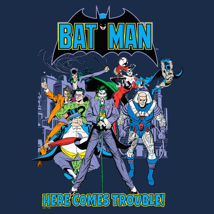 Fifth Sun Men's Batman Here Comes Trouble T-Shirt